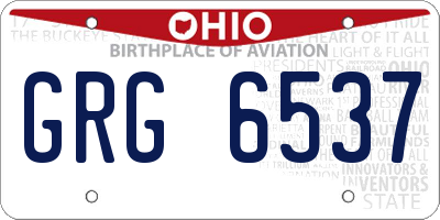 OH license plate GRG6537