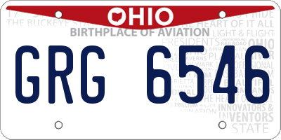 OH license plate GRG6546