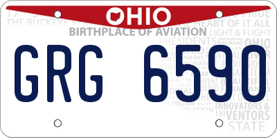 OH license plate GRG6590