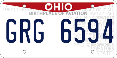 OH license plate GRG6594