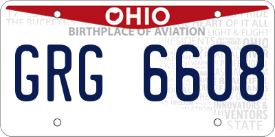 OH license plate GRG6608
