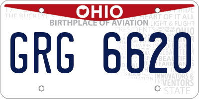 OH license plate GRG6620
