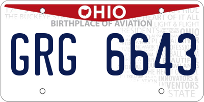 OH license plate GRG6643