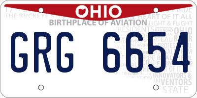 OH license plate GRG6654