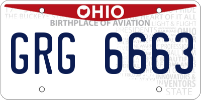 OH license plate GRG6663