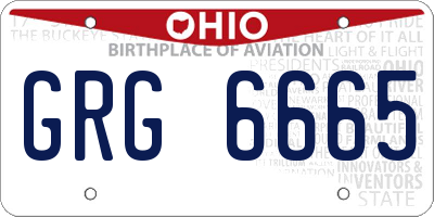 OH license plate GRG6665