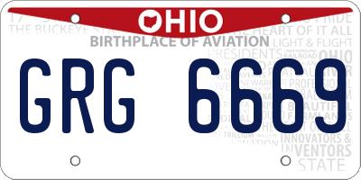 OH license plate GRG6669