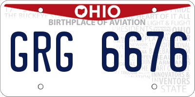 OH license plate GRG6676