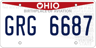 OH license plate GRG6687