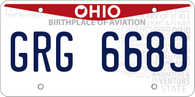 OH license plate GRG6689