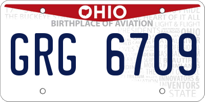 OH license plate GRG6709