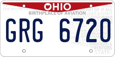 OH license plate GRG6720