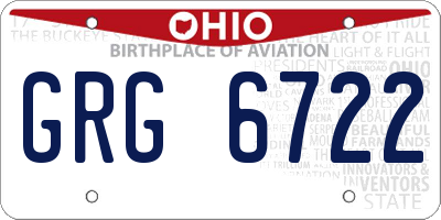 OH license plate GRG6722
