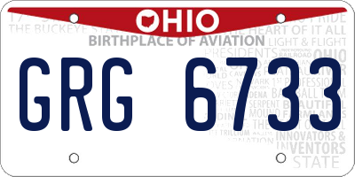 OH license plate GRG6733