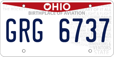 OH license plate GRG6737