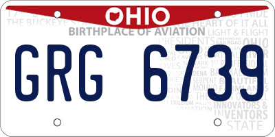 OH license plate GRG6739