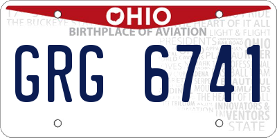 OH license plate GRG6741