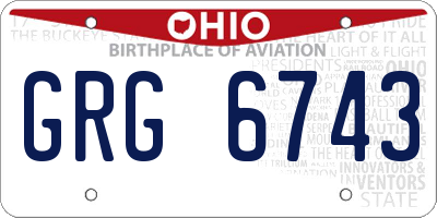 OH license plate GRG6743