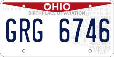 OH license plate GRG6746