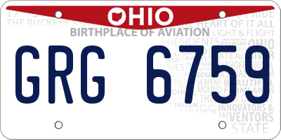 OH license plate GRG6759