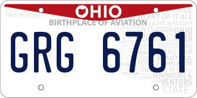 OH license plate GRG6761