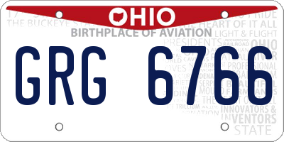 OH license plate GRG6766