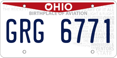 OH license plate GRG6771