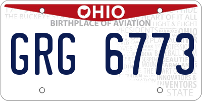 OH license plate GRG6773