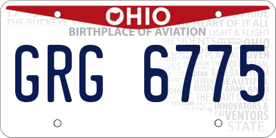 OH license plate GRG6775