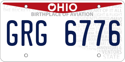 OH license plate GRG6776