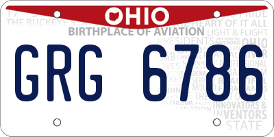 OH license plate GRG6786
