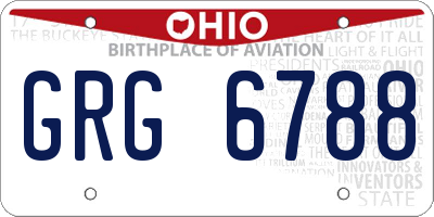 OH license plate GRG6788
