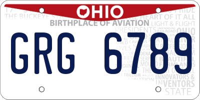 OH license plate GRG6789