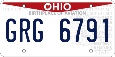 OH license plate GRG6791