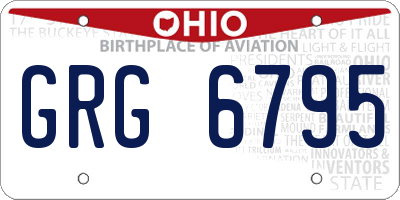 OH license plate GRG6795
