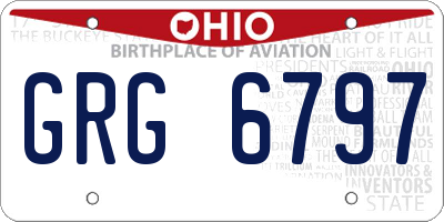 OH license plate GRG6797