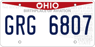 OH license plate GRG6807