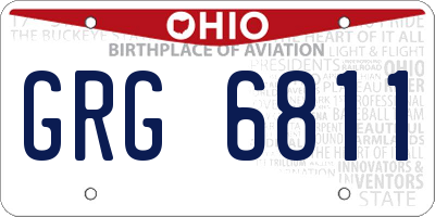 OH license plate GRG6811