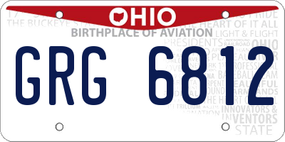 OH license plate GRG6812