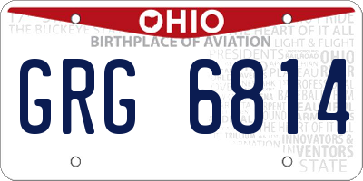 OH license plate GRG6814