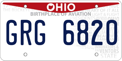 OH license plate GRG6820