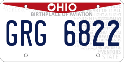 OH license plate GRG6822