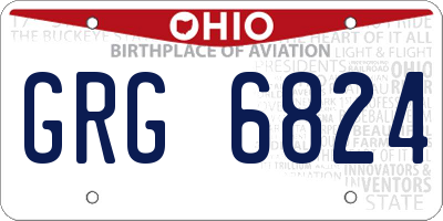 OH license plate GRG6824