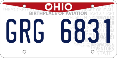 OH license plate GRG6831