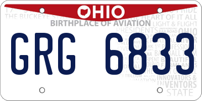 OH license plate GRG6833