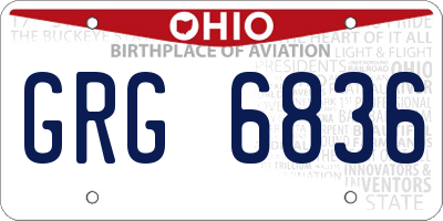 OH license plate GRG6836