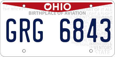 OH license plate GRG6843