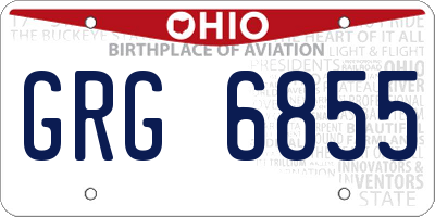 OH license plate GRG6855