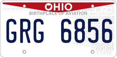 OH license plate GRG6856