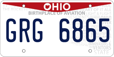 OH license plate GRG6865
